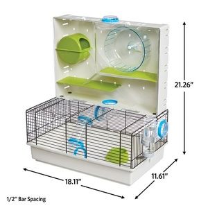 This is a hamster or mouse cage it is very big and convenient it has two opening